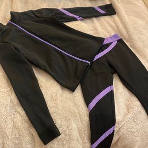 Purple ice skating top and bottom set